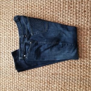 Dark Blue Women’s Jeans with Embroidered Back Pocket